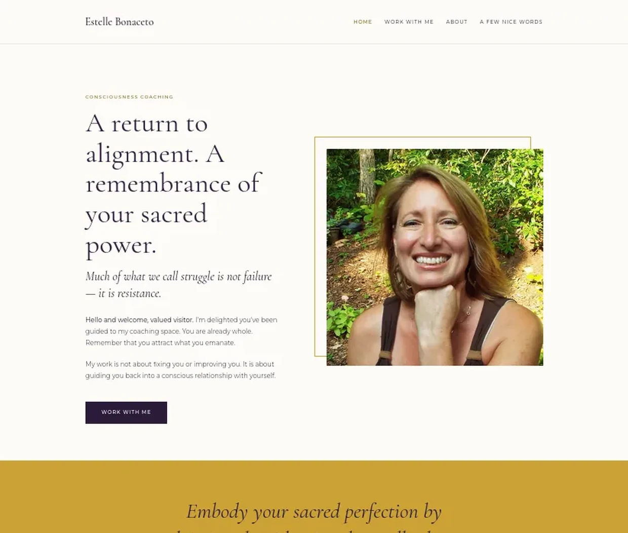 Estelle Bonaceto website after transformation